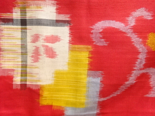 JAPANESE KIMONO / ANTIQUE KIMONO / SILK / MEISEN / WOVEN ARABESQUE